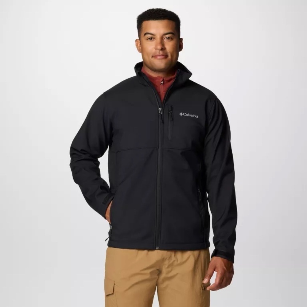 Columbia Men's Ascender Softshell Fleece Lined Black Zippered Jacket Sz XXL